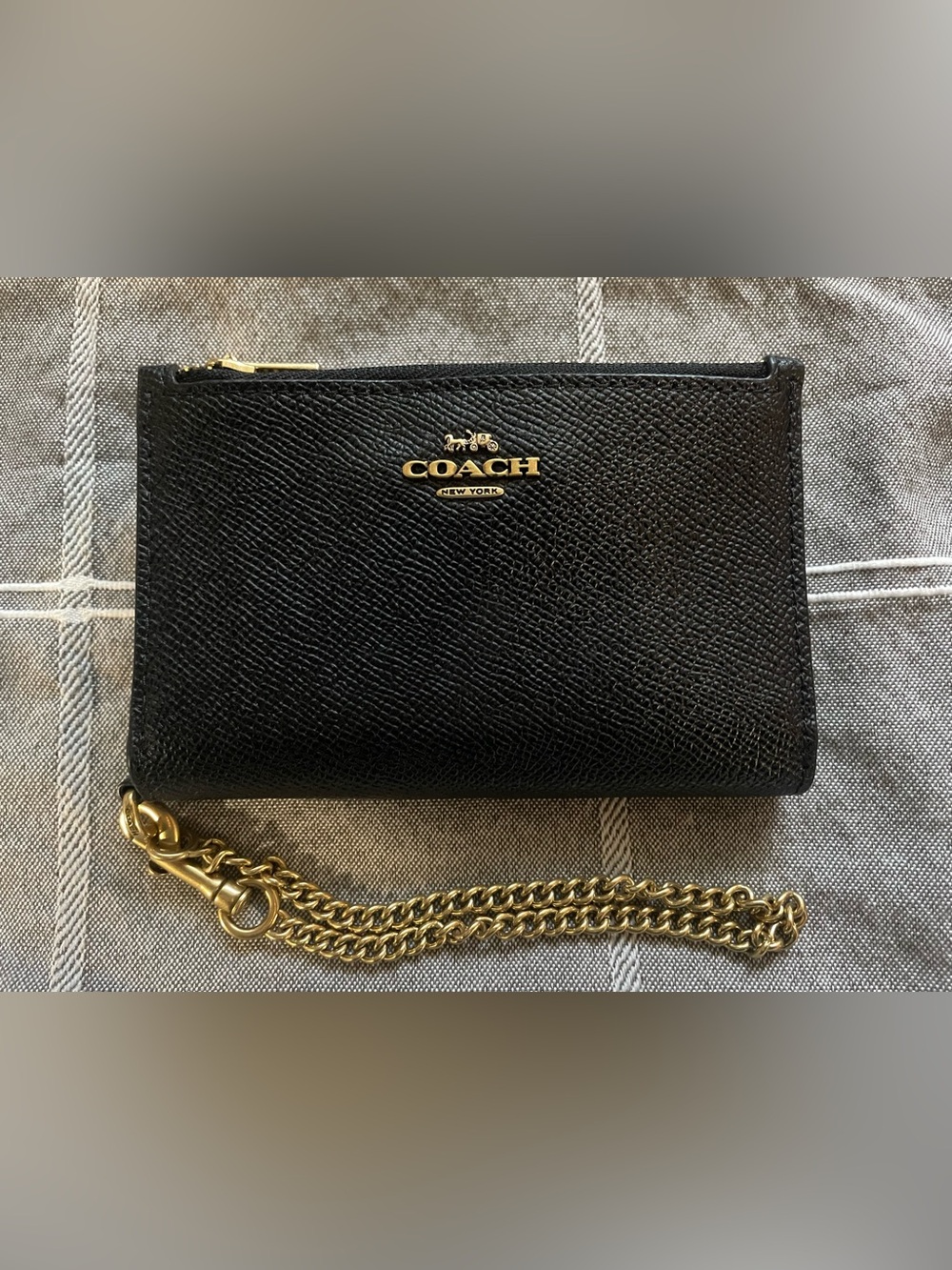 Coach Black Chain Wallet / Wristlet